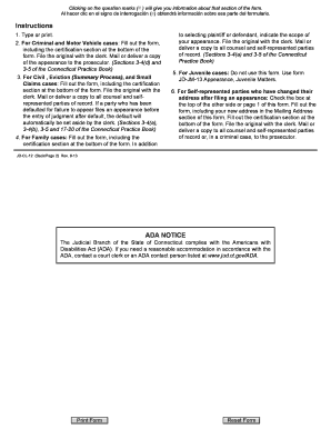 Connecticut Court Appearance Form