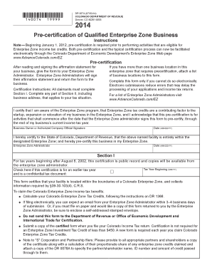 Colorado Enterprise Zone Pre-Certification Form