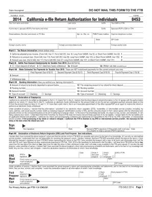 California e-file Return Authorization for Individuals