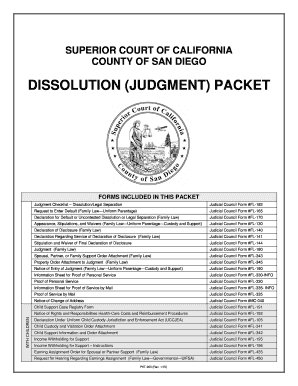 California Dissolution Judgment Packet