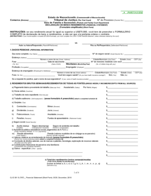 Declaração de Bens e Rendimentos (Formulário simplificado)
