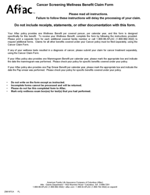 Cancer Screening Wellness Benefit Claim Form