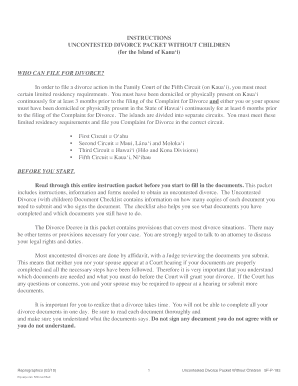 Uncontested Divorce Packet Without Children