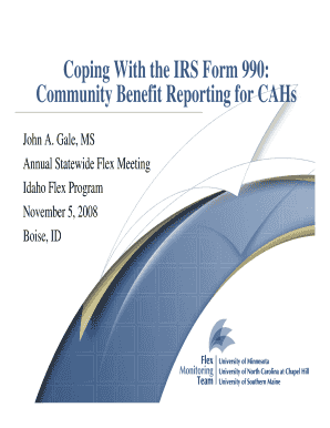 IRS Form 990 Schedule H Community Benefit Reporting