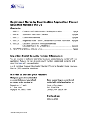 Washington Registered Nurse License Application