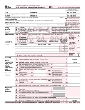 US Individual Income Tax Return Form 1040A