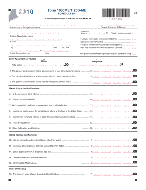 Maine Form 1065ME/1120S-ME Schedule PSI