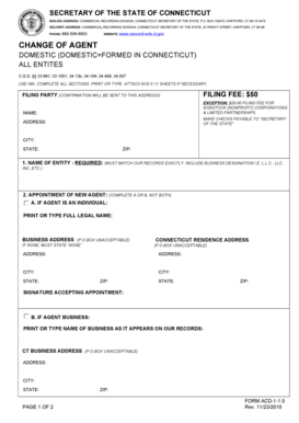 Connecticut Change of Agent Form