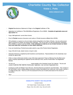 Florida Certificate of Title Application