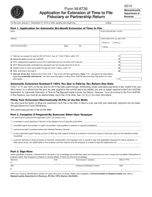 Massachusetts Fiduciary or Partnership Tax Extension Form