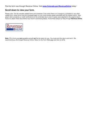 Amended Colorado Income Tax Return