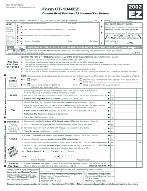 Connecticut Resident EZ Income Tax Return