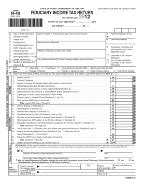 Hawaii Fiduciary Income Tax Return Form N-40