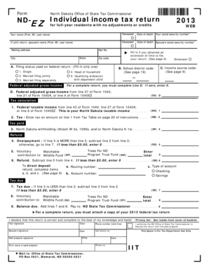 North Dakota Individual Income Tax Return 2013