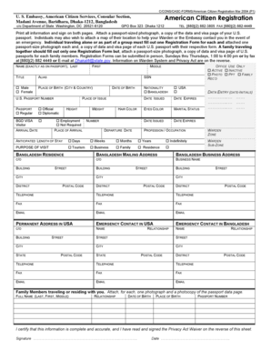 American Citizen Registration Form