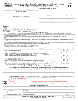 Nebraska Homestead Exemption Application