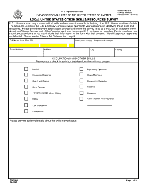 US Citizen Skills Resources Survey