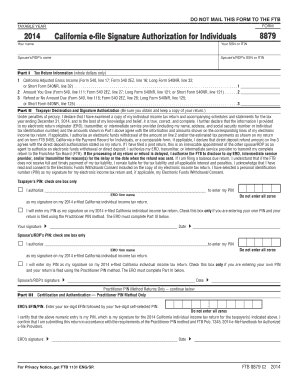 California e-file Signature Authorization for Individuals