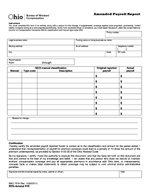 Amended Payroll Report Form