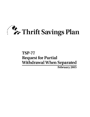 TSP-77 Request for Partial Withdrawal When Separated