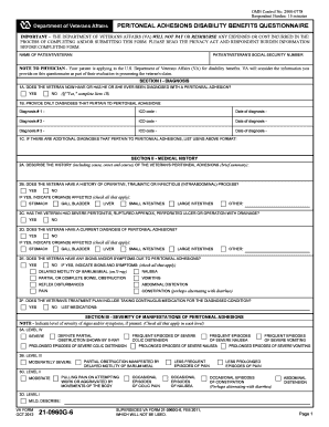 Peritoneal Adhesions Disability Benefits Questionnaire