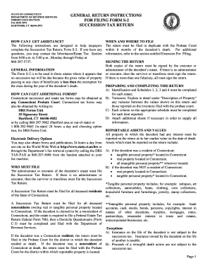 Connecticut Succession Tax Return Form S-2