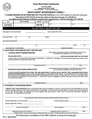 Texas Sales Agent Sponsorship Form-1