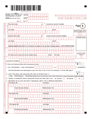 Georgia Form 500 Individual Income Tax Return