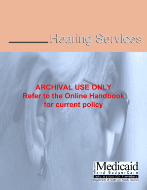 Wisconsin Medicaid Hearing Services Handbook, PDF Version. Wisconsin Medicaid Hearing Services Handbook, PDF Version - forwardhealth wi