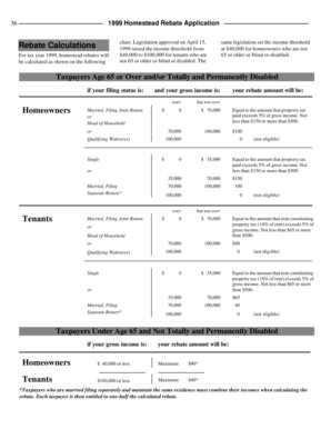 1999 New Jersey Homestead Rebate Application