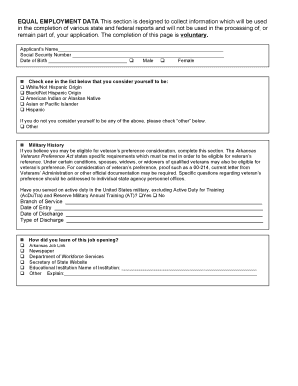 Arkansas Secretary of State Employment Application