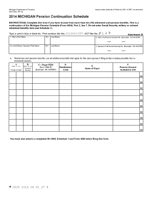 Michigan Pension Continuation Schedule