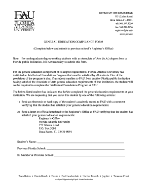 General Education Compliance Form