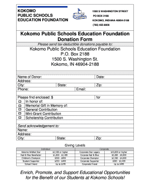 Education Foundation Donation Form