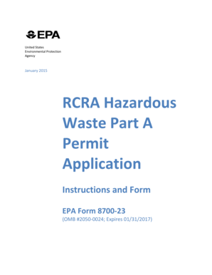 RCRA Hazardous Waste Part A Permit Application