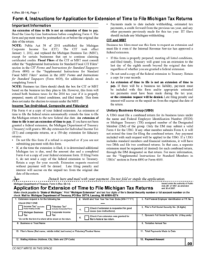 Michigan Tax Return Extension Form 4