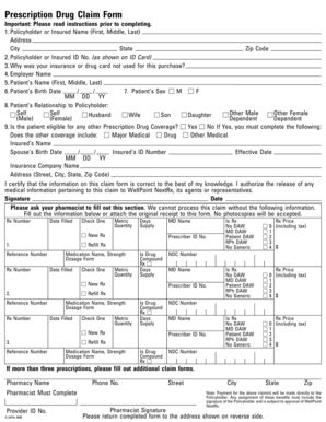 Prescription Drug Claim Form