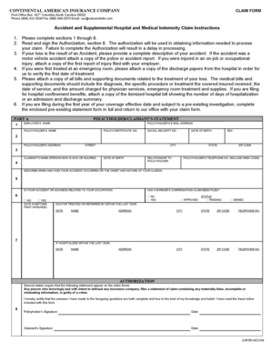 Continental American Insurance Company Claim Form
