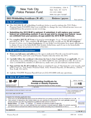 2015 IRS W-4P Withholding Certificate