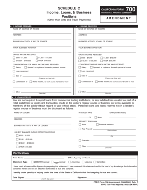 California Form 700 Schedule C Amendment