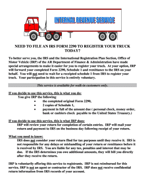 IRS Form 2290 Truck Registration Service