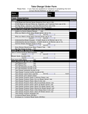 Take Charge Order Form