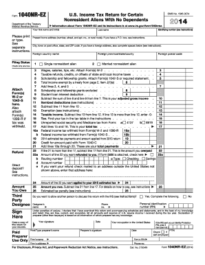 Form 1040NR-EZ US Nonresident Alien Tax Return