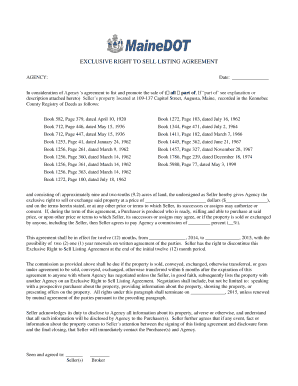 Exclusive Right to Sell Listing Agreement