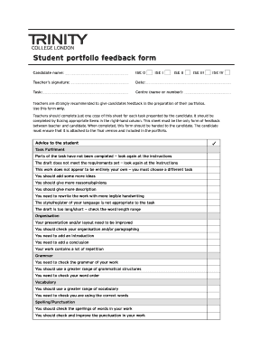 Feedback form for teachers - Student portfolio feedback form - FUNCARELE,