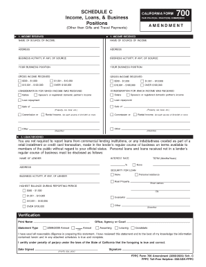 California Form 700 Schedule C Amendment