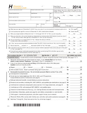 Wisconsin Homestead Credit Form 2014