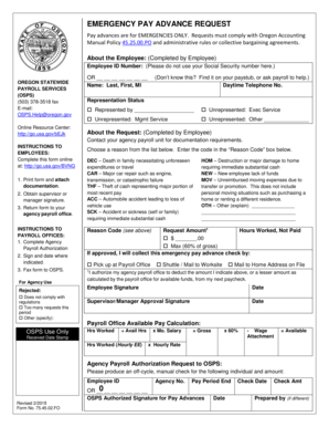 Emergency Pay Advance Request Form