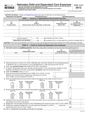 Nebraska Child and Dependent Care Expenses Form 2441N