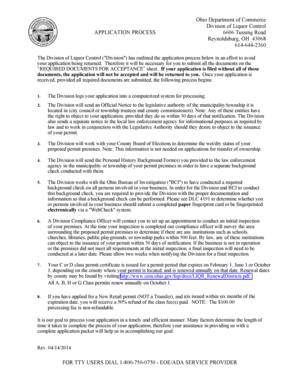 Ohio Liquor Control Permit Transfer Application